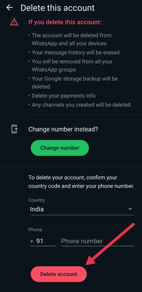 Whatsapp account delete kaise kare