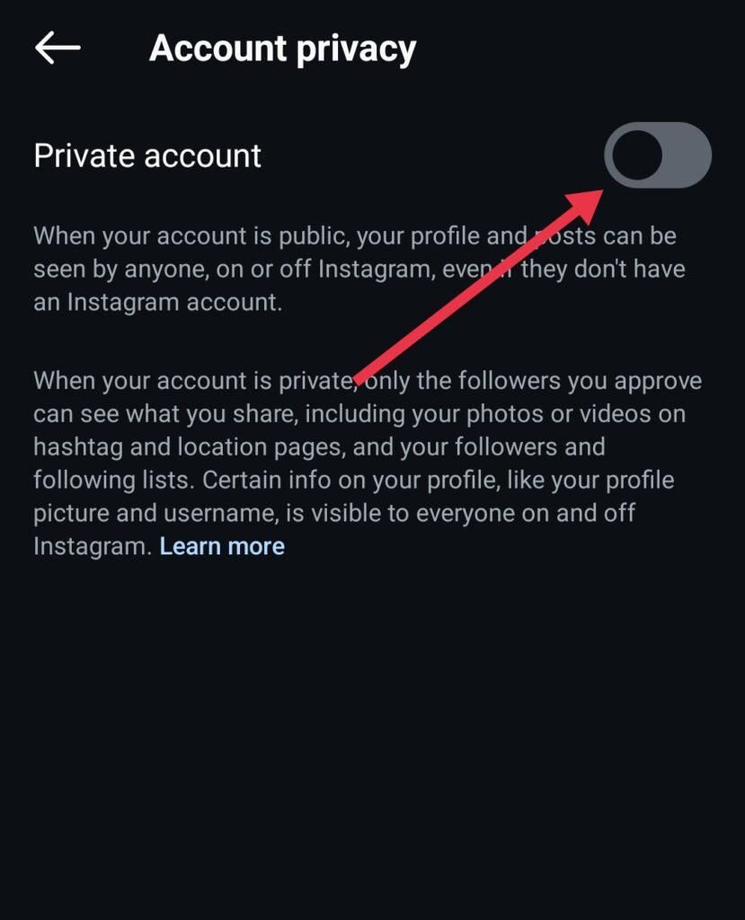instagram par Private Account kaise banaye